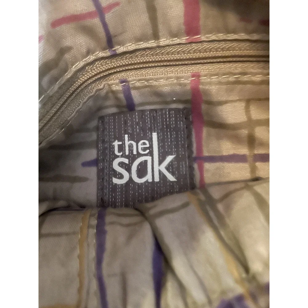 The Sak‎ Women's Lucia Crossbody Beige Pebble Leather Multi Pockets Zip Top